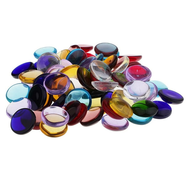 Multiple Color Flat Marbles, St Centerpieces, Decorative Beads, Glass