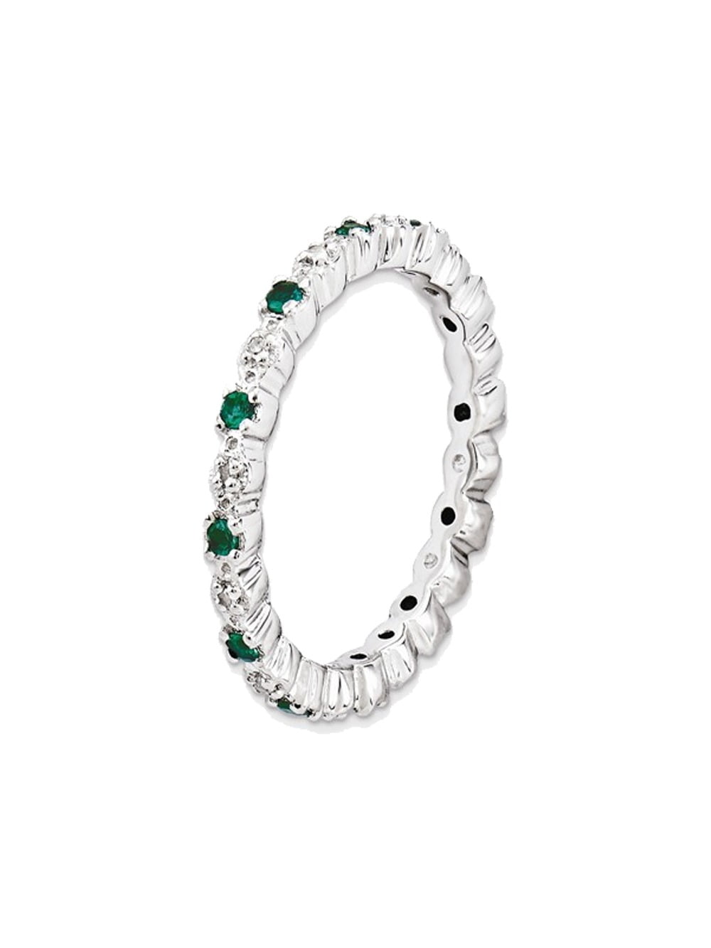 Lab Created Green Emerald Eternity Band Ring 1/5 Carat (ctw) in
