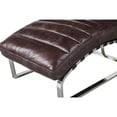 thumbnail image 6 of Crafters and Weavers Plano Channeled Leather & Steel Chaise Lounge in Dark Brown, 6 of 7