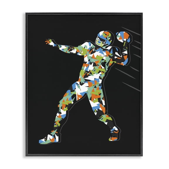 Stupell Industries Contemporary Abstract Throwing Football Pose Black Framed Giclee Art, 11 x 14, by Arrolynn Weiderhold