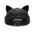 thumbnail image 1 of Lindo gorro de melón con orejas de gato, gorro de piso para niños, gorro tipo cúpula para primavera, otoño y verano, 1 of 6