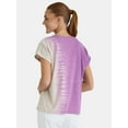 thumbnail image 3 of Time and Tru Women's Cotton Tie Dye Dolman Tee with Rolled Cuffs, XS-XXXL, 3 of 5