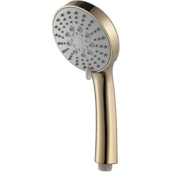 Handheld Shower Head High Pressure 5 Functions Shower Head Water Saving Hand Shower Head ABS Brushed Gold Rain Hand Held Shower Head with Silicone Wat