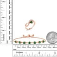 thumbnail image 2 of Gem Stone King 18K Rose Gold Plated Silver Green Nano Emerald Ring and Bracelet Jewelry Set for Women | 3.37 Cttw | Gemstone May Birthstone | Heart Shape 4MM | Round 4.5MM | Size 5, 2 of 3