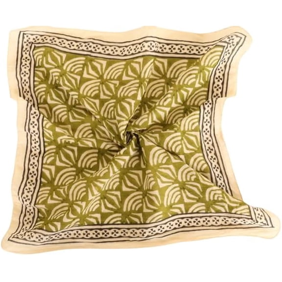 Best Design Bandana All Over India Handmade Organic Cotton Bandana moss green color block print Square Scarf gift handkerchief