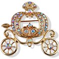 thumbnail image 1 of 1Set Rhinestone Pumpkin Brooch For Women Hat And Scarf Accessories Golden Jewelry, 1 of 8