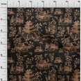 thumbnail image 3 of oneOone Georgette Viscose Brown Fabric Asian Japanese Pattern Fabric For Sewing Printed Craft Fabric By The Yard 42 Inch Wide, 3 of 4