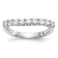 thumbnail image 1 of Solid 14K White Gold Nine Stone Diamond Wedding Ring Band with CZ Cubic Zirconia Size 8.5, 1 of 2