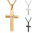 thumbnail image 1 of Collier Personnalisé Croix-Collier Gravé-Pendentif Collier pour Hommes, 1 of 1