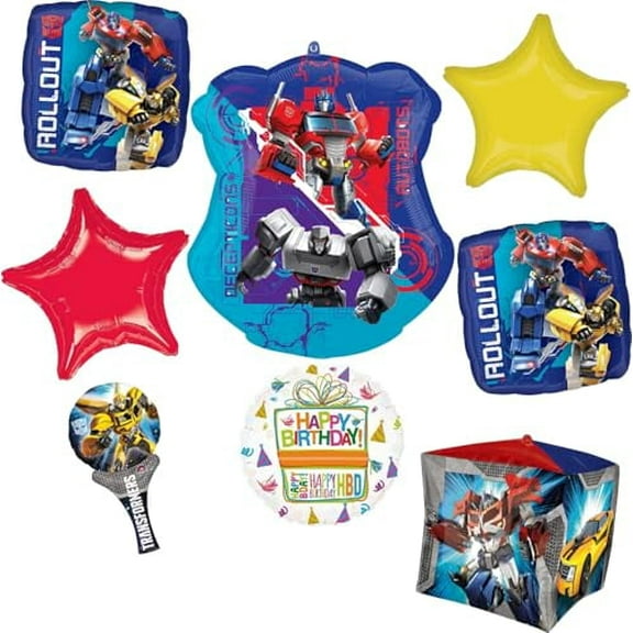 Anagram Birthday Party Supplies Cubez and Air Filled Wand Transformer's Balloon Bouquet Decorations