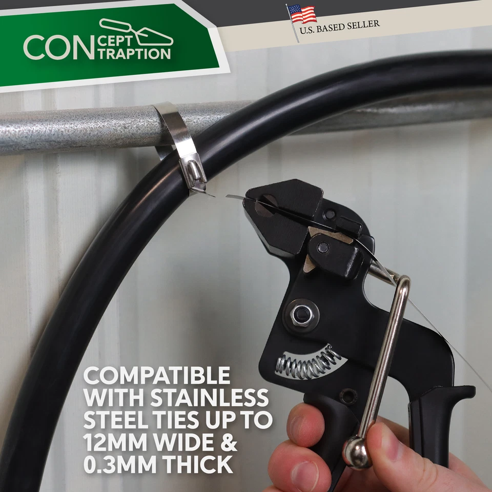 CIRCLE- Concept Contraption Cable Zip Tie Gun - Stainless Steel Tie Strap Tightener