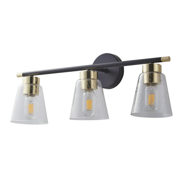 Vanity Lamp, 3 Bathroom Lamps, Mirror Lighting Matte, Brushed Gold Glass Lampshade, Wall Lamp