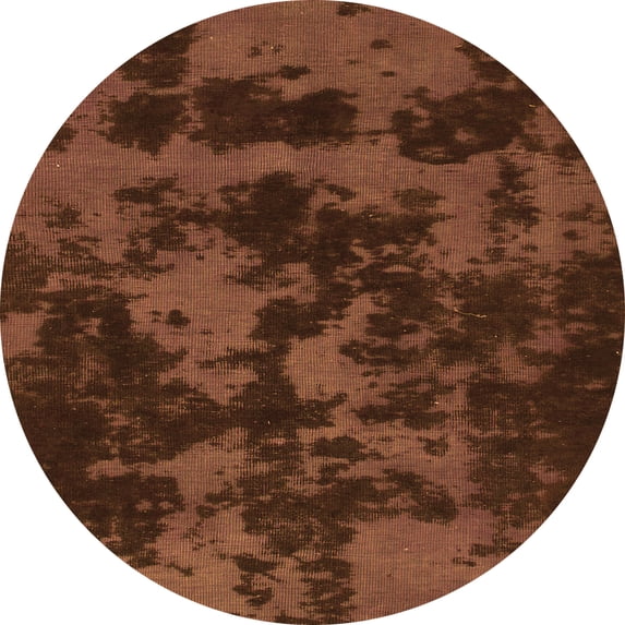 Ahgly Company Indoor Round Abstract Orange Modern Area Rugs, 5' Round