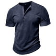 thumbnail image 3 of LUOGENLI Male T-shirts for Mens Male Spring Short Sleeve Solid Color Letter Stripe Stitching Short Sleeve Top Mens T-shirts Graphic Tees Funny Easter Blue XXL, 3 of 9