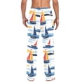 thumbnail image 4 of FORMRS Mens Pajama Pants with Pockets Sleepwear Lounge Bottoms Sizes S-2XL, Orange Hand Drawn Sailboats, 4 of 7
