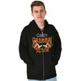 thumbnail image 3 of Funny Halloween Candy Grabbin Action Men's Big & Tall Graphic Zip Up Hoodie Brisco Brands 4X, 3 of 5