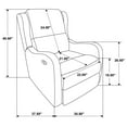 thumbnail image 6 of Kelsey Upholstered English Arm Recliner Chair Ivory, 6 of 6