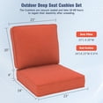 thumbnail image 6 of Feishominoo 23" x 24" x 4" Outdoor Back and Seat Cushions Set of 5, 10-Piece Replacement Deep Seating Cushions for Patio Furniture, Brick Red, 6 of 6