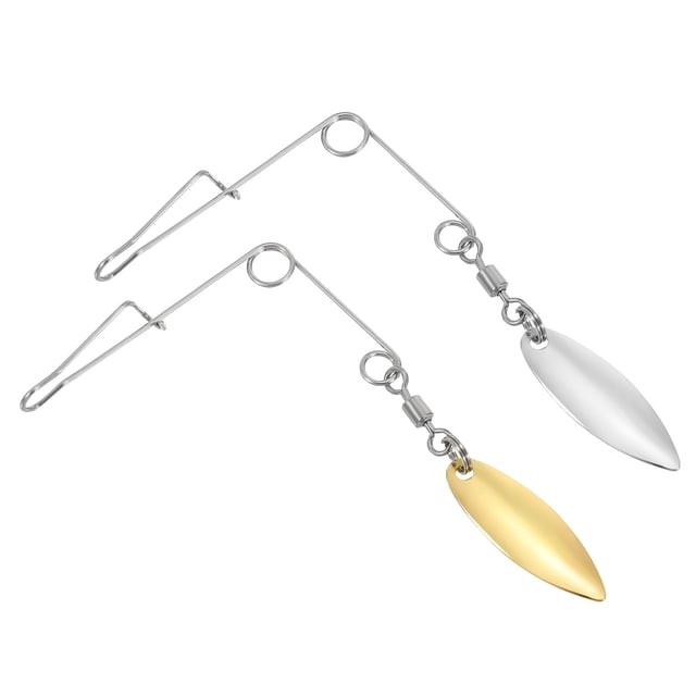 Unique Bargains 20Pcs Fishing Spinnerbait Wire with Blade, Small-sized Willow Leaf
