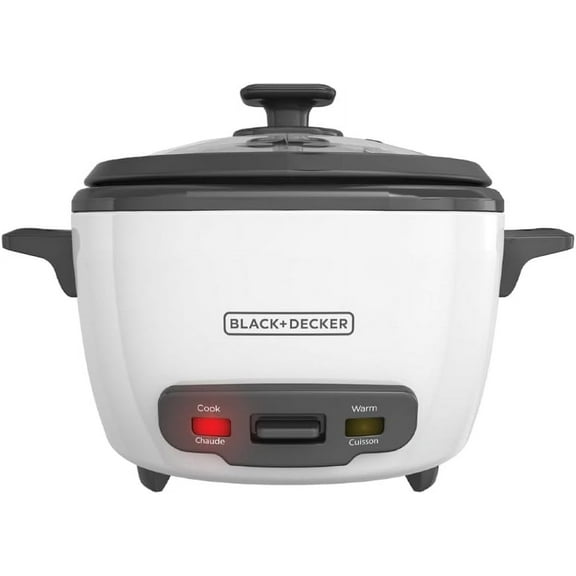 BLACK DECKER 14-Cup Electric Rice Cooker, White