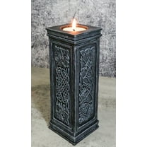 Wicca Celtic Knotwork Sacred Symbols Dark Art Votive Column Candle Holder Stand