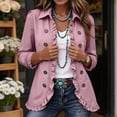 thumbnail image 4 of Naotn Open‑Front Ruffled Lapel Collar Jacket for Women Fall Trendy Casual Long Sleeve Button Down Outerwear, 4 of 10