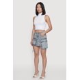 thumbnail image 2 of Women's Acid Wash Denim Mini Utility Skirt, 2 of 5