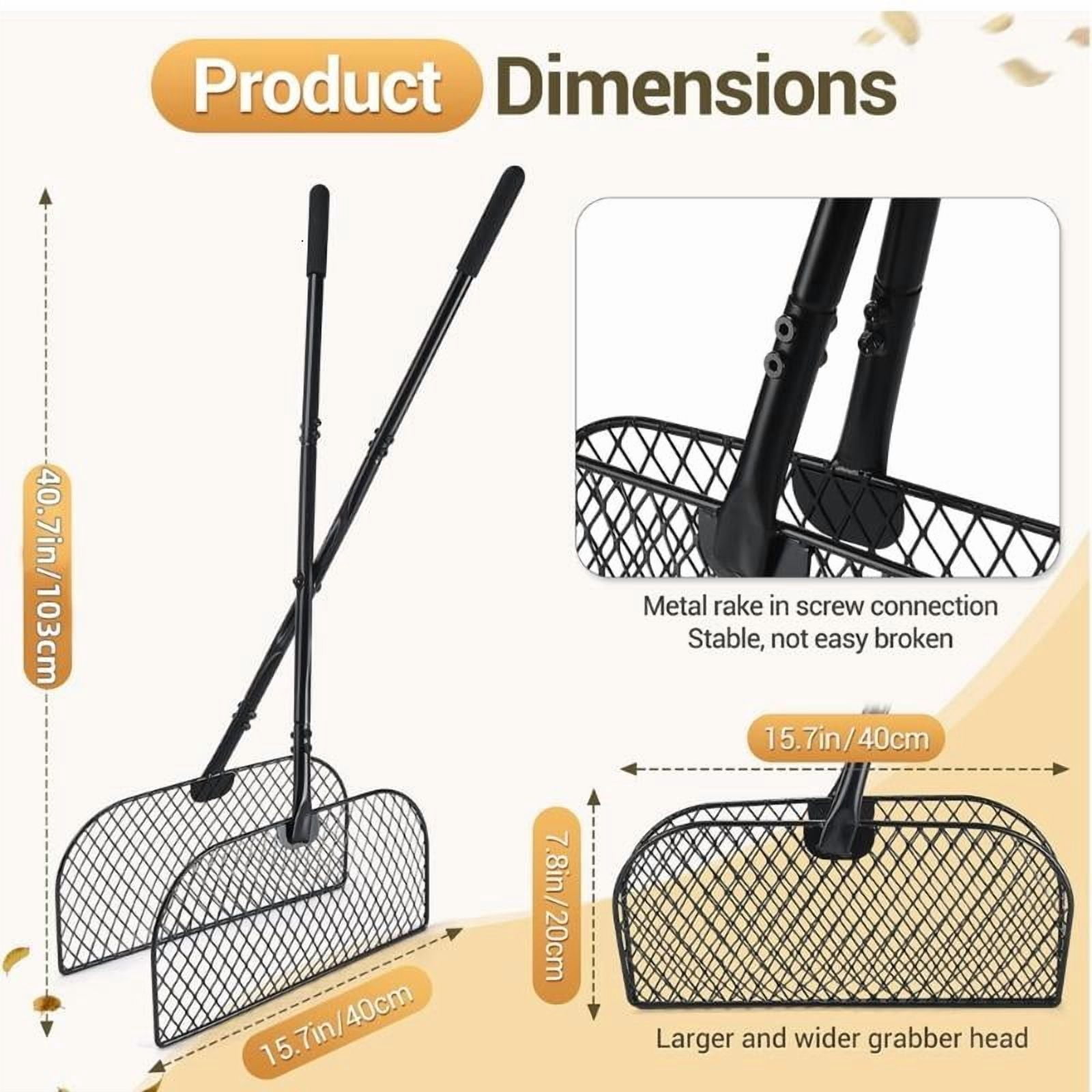 CEORPER Heavy Duty Yard Cleanup Tool With Extra Wide Head For Fast Leaves Removal