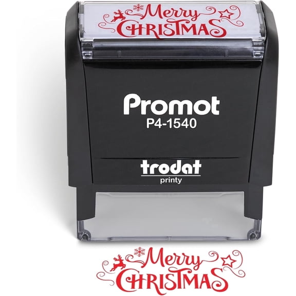 Promot Merry Christmas - Self Inking Rubber Stamp - Ink Stamps