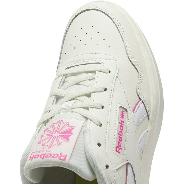 Reebok Women's White/Pink Logo Club Classic Sneakers Size 9