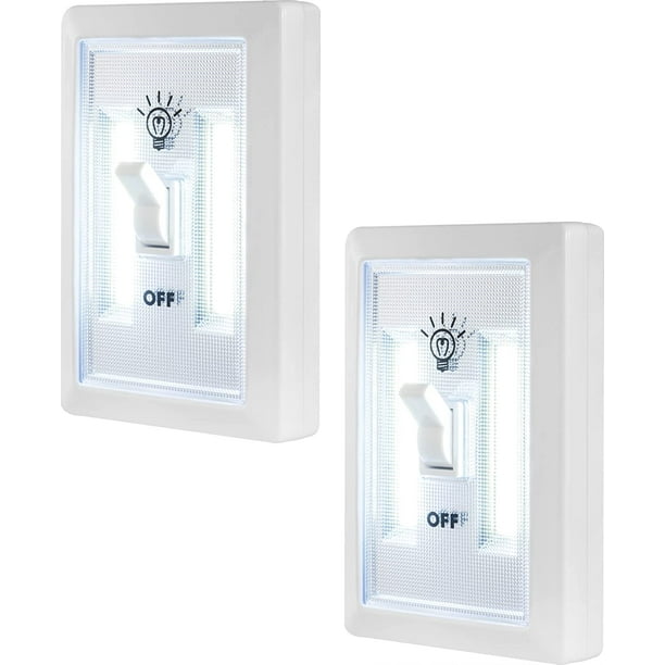 Wireless LED Light Switch, 2 Pack, Battery Operated, 100 Lumens, Tap