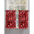 thumbnail image 5 of Valentine's Day Birds 2 Panel Kitchen Curtains for Windows, Love Branches Red Black Buffalo Plaid Bathroom Privacy Curtain, Home Décor Window Treatment for Bedroom/Living Room 55"x45", 5 of 6
