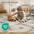 thumbnail image 4 of ODIKA 4'x6' Washable Area Rug Pet Friendly, Non-Shedding Abstract Boho Distressed Inspired Vintage Faded Interlocking for Bedroom, Reading Nook, 4 of 7