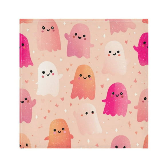 1 Pack 20'' x20" Satin Table Napkins Dinner Napkins for wedding Party Decoration events Cute Light Pink Ghost