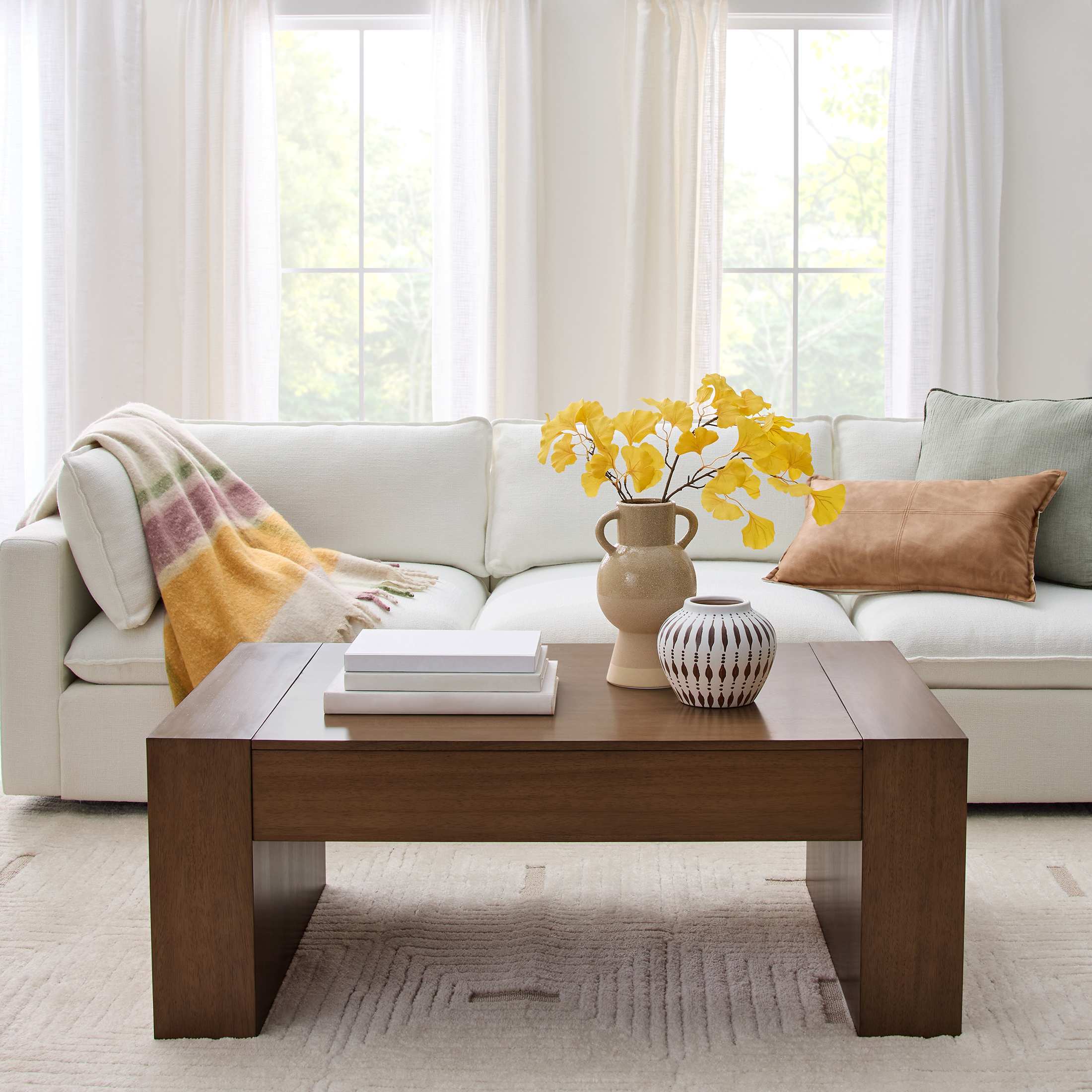 Better Homes & Gardens Ezra Oversized Coffee Table, Walnut photo 7