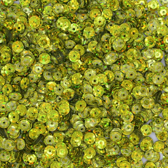 Yellow Cup Sequins 5mm Hologram Glitter Multi Reflective Metallic Made in USA