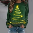 thumbnail image 6 of Feancey Womens Christmas Tops Plus Size Xmas Tree Graphic Long Sleeve T Shirts Holiday Casual Round Neck Loose Tunics Dressy Party Blouse Multicolor0 S, 6 of 8