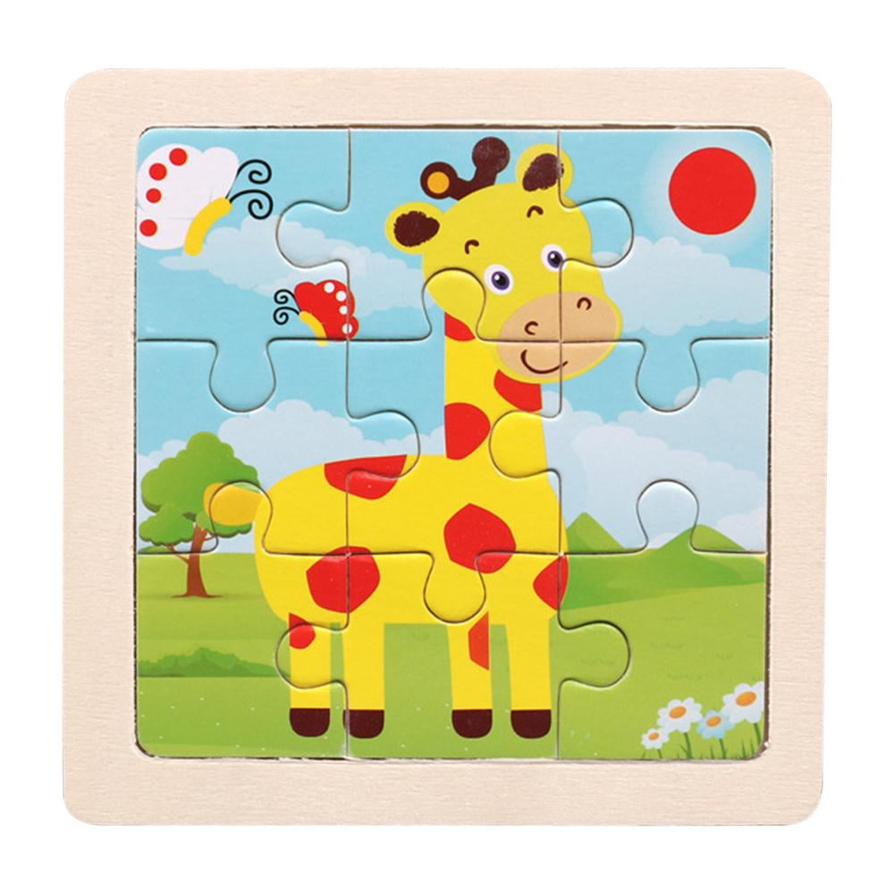 6PCS Puzzles Wooden Giraffes Jigsaw Puzzle for Preschool Kids 