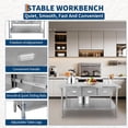 thumbnail image 4 of Acekid Stainless Steel Table with Drawers 60"W x 24"D x 35.4"H, Work Table for Commercial Kitchen, 4 of 7