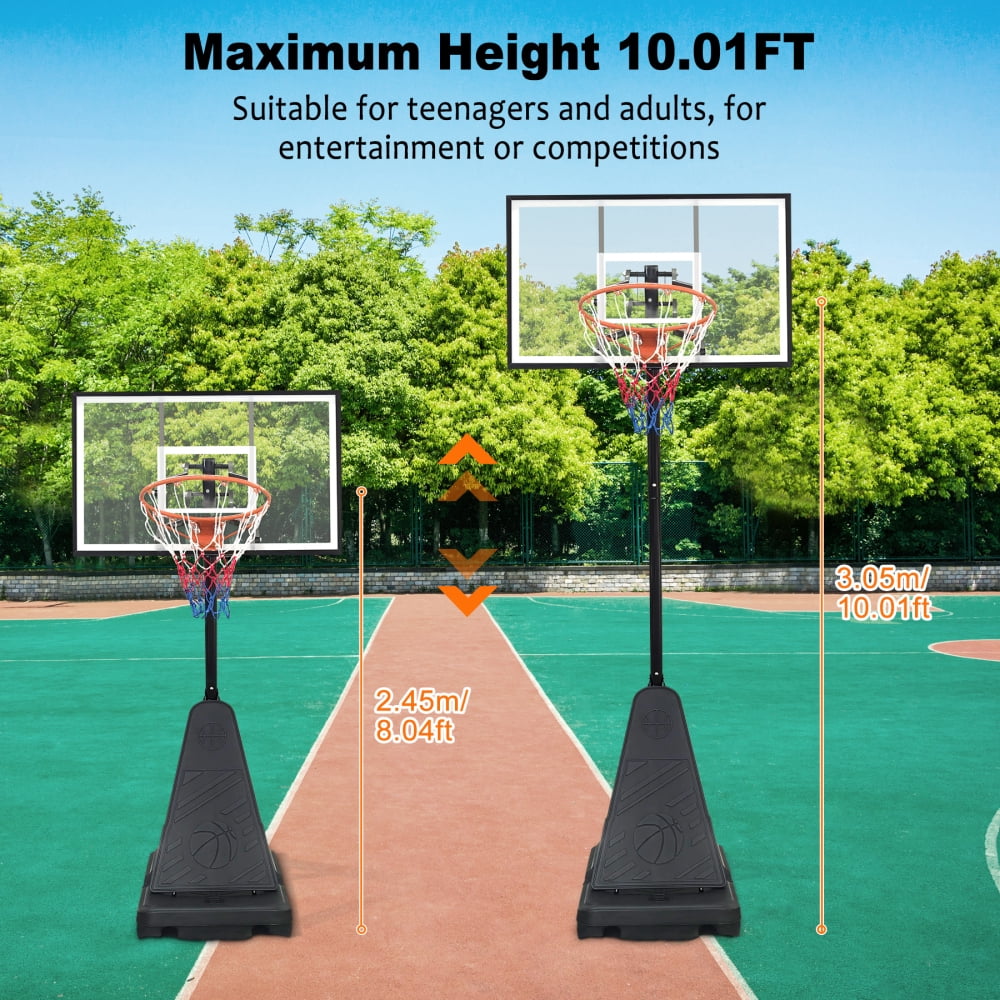 Pro-Grade Adjustable Basketball Hoop – 5-10ft Height Range for Kids & Adults, Premium Portable Goal with Smooth-Roll Wheels, Indoor/Outdoor Versatility