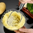 thumbnail image 2 of Triturador de patatas, paquete de 2 trituradores integrados de acero inoxidable, herramienta de cocina, triturador de alimentos para patatas, verduras, bayas, frutas, alimentos para bebés, aguaca, 2 of 5