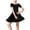 Black, variant on YM YOUMU Kids Girls Latin Short Sleeves Dance Dress Tutu Ballet Ballroom Performance Dancewear