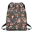 thumbnail image 1 of Xoenoiee Mushroom Snail Butterfly Drawstring Backpack for Women Men, Large Capacity Sports Bag for Swim Yoga, Portable String Bag Sack for Soccer Basketball Travel Daypack Pouch, 1 of 8