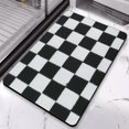 thumbnail image 4 of Non-Slip Checkered Bathroom Rug Runner | 20x32in, Long Bath Mat | Super Absorbent, Soft Microfiber | Perfect Large Bath Mat, 4 of 5