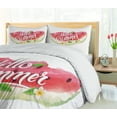thumbnail image 5 of Ambesonne Watercolor Duvet Cover Sets, Summer Welcome Words, 2-King, Pink Mint Green, 5 of 7