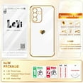 thumbnail image 7 of LeYi for Galaxy A26-5G Case: with Tempered Glass Screen Protector [2 Pcs]+ Full Camera Lens Protection,Love Heart Plating Cute Luxury Soft TPU Shockproof Case for Samsung A26 5G,White, 7 of 7
