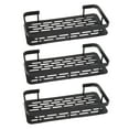 thumbnail image 4 of Shower Storage Rack, Shower Shelf Basket Aluminum Rectangle Punch Free 3 Layers with  Stickers for Home Black,Black Gold, 4 of 8