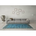 thumbnail image 3 of Ahgly Company Indoor Square Oriental Light Blue Traditional Area Rugs, 7' Square, 3 of 4