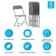 thumbnail image 5 of Emma + Oliver Folding Chair - Grey Plastic – 6 Pack 650LB Weight Capacity - Event Chair, 5 of 15