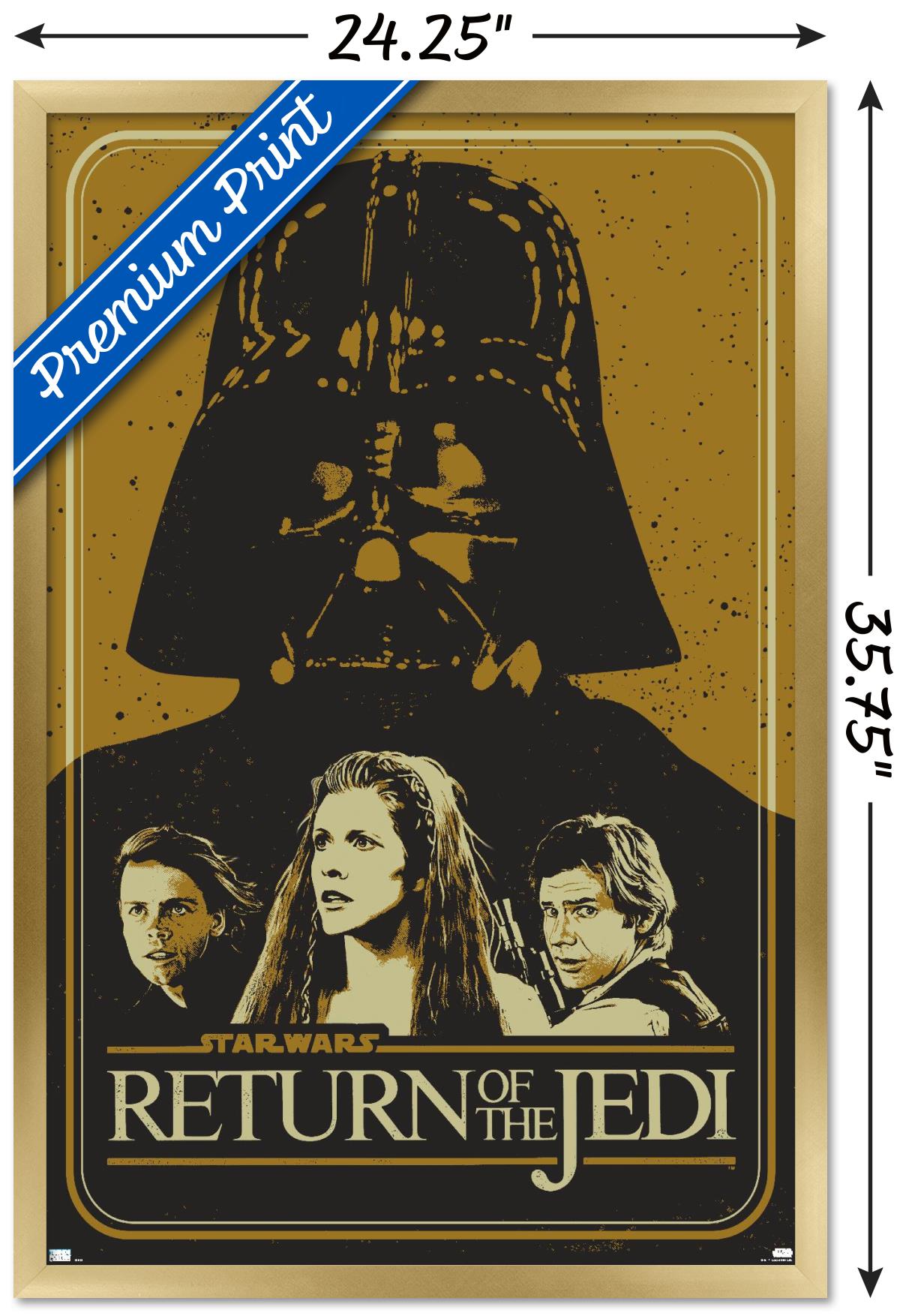 Star Wars: Return of the Jedi - Gold Illustration Wall Poster, 22.375" x 34" Framed